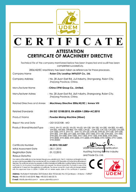 China Leadtop Pharmaceutical Machinery certification