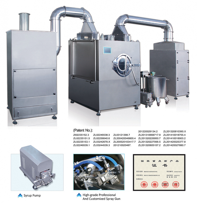 Integrated Ss304 Sugar Coating Equipment Programmable PLC Control