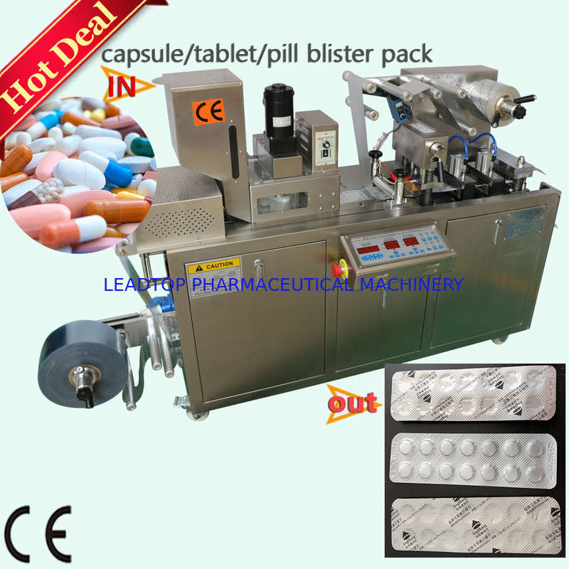 Automactic Tablet Pill Blister Packing Machine 2.2kw Mini Blue Tablet Capsule