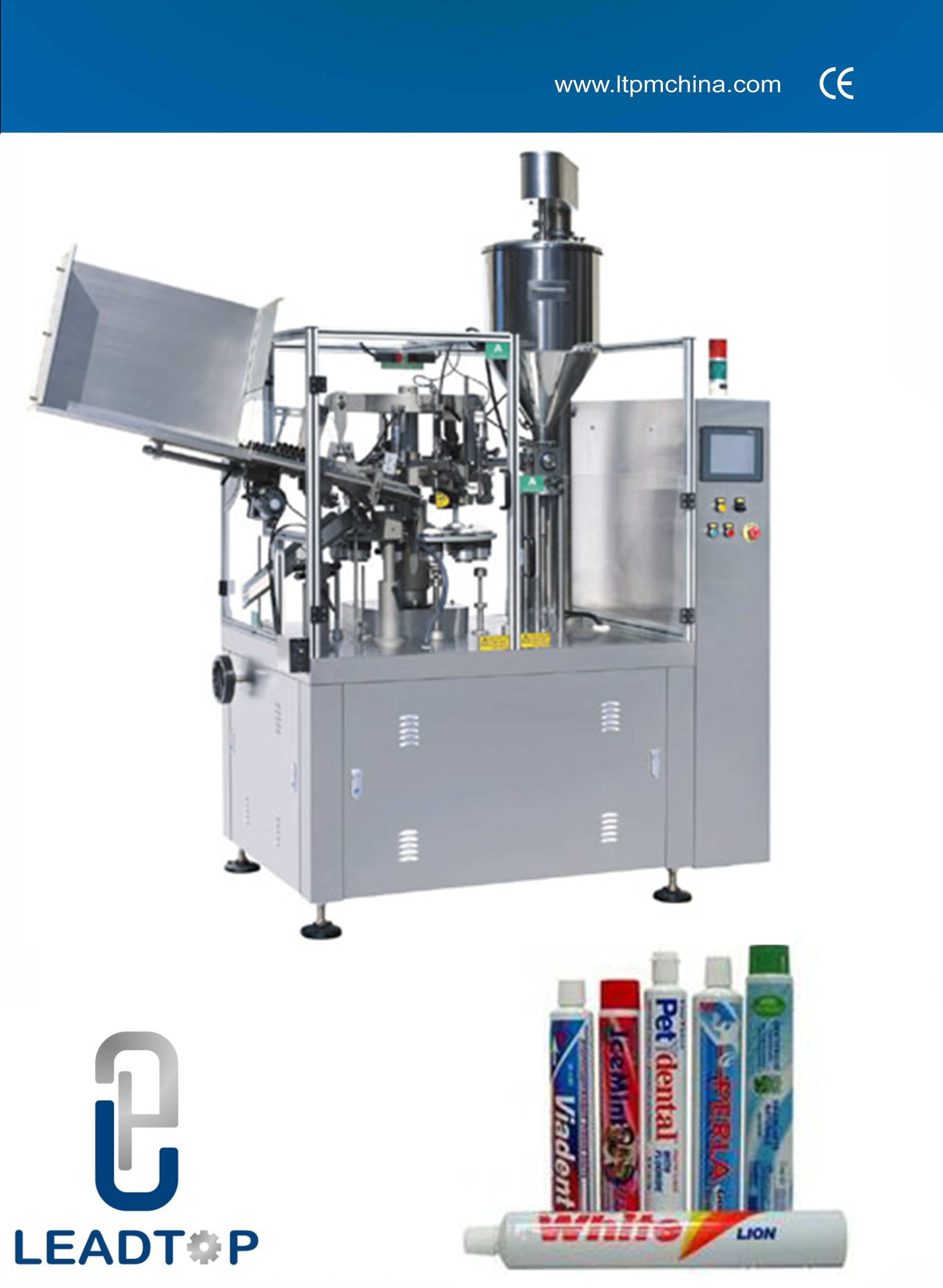 Toothpaste Automatic Tube Filling And Sealing Machine For Laminated Tube